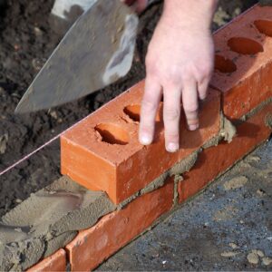 A wall being built